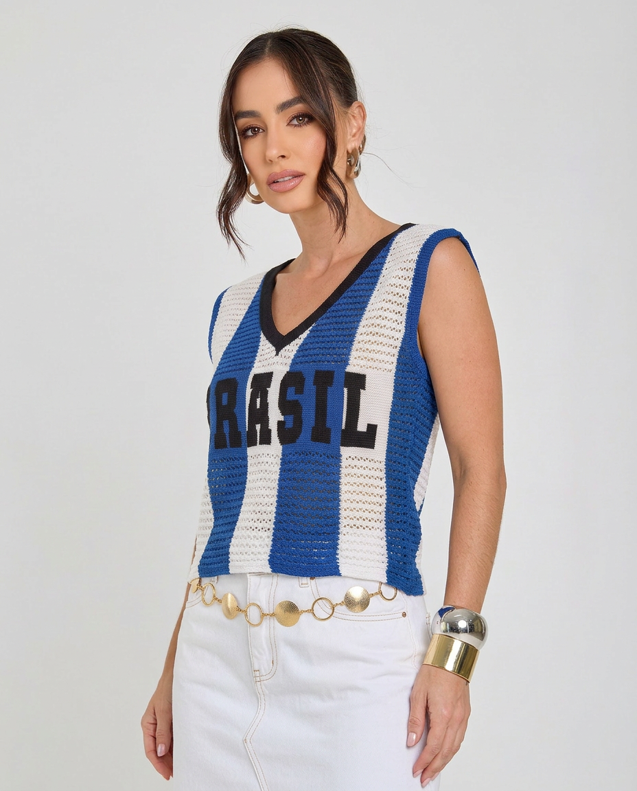 regata tricot arena brasil azul copa 2026 + frete grátis